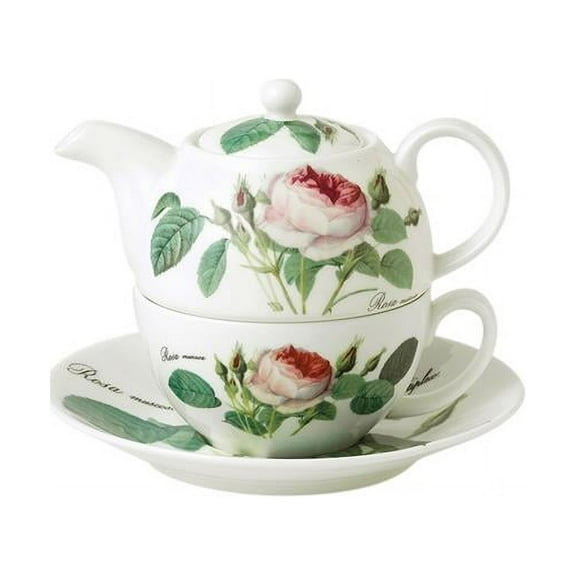 Roy Kirkham ER3001 Tea for One Teapot with Tea Cup and Saucer - Redoute Rose
