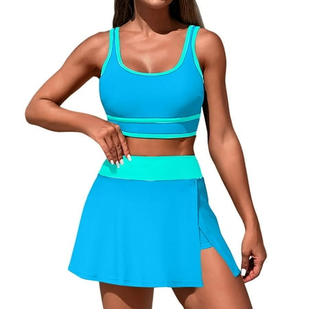 Divhosrg High Waisted Bikini Sets for Women  Bikini Sets for Women Cheeky Bottoms  Womens Bathing Suits Two Piece  Women s Swimwear Cupshes  Sky Blue Swim Suits for Women 2025 XL