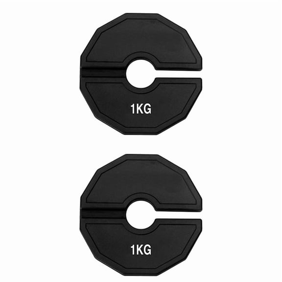 2PCS 1KG Gym Micro-Plates Dumbbell Fractional Weight Plate Rubber Fractional Weight Plates Add-on Change Black
