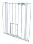 Carlson 41"H Extra Tall Expandable Metal Pet Gate With Small Pet Door, White