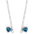 thumbnail image 1 of Silvertone Hot Blue Zebra Print Heart Silvertone Face Mask Necklace, 1 of 2