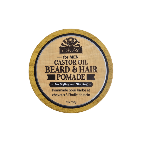 OKAY Men Hair & Beard Pomade, 2 oz – All-Day Hold, Silicone & Paraben-Free Styling for Hair & Beard
