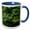 Blue/White, variant on 3drose, a View of a Creek in North Ga Mountains, 11oz Two-tone Green Mug