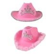 thumbnail image 3 of tredstone Female Cute Western Cowboy Hats Feather Decor Rhinestone Sparkling Cap Holiday Cosplay Party Performance Headwear Feather 1Set, 3 of 6