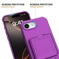 thumbnail image 5 of TECH CIRCLE for iPhone 16e (2025 Release) 6.1" Rugged Plastic Case with Built-in Mirror/Card Holder Slot, Slim Fit Lightweight Shockproof Wallet Phone Cover for Women Men, Darkpurple, 5 of 7