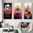 thumbnail image 1 of Designart « Multiverse Metamorphosis Abstract Geometric II » Formes Abstraites Ensemble d'Art Mural Encadré de 3 - Ensemble de Toiles à Cadre Transitionnel Rose pour Déco de Salon, 1 of 6
