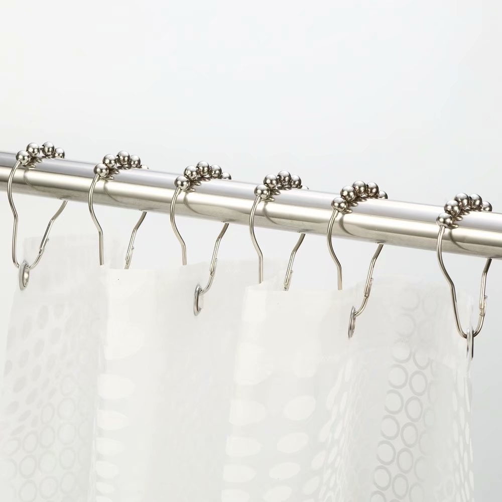 Shower Curtain Hooks Rings, Set of 12 Stainless Steel Shower Curtain