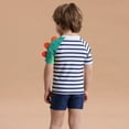 thumbnail image 5 of GYRATEDREAM Boys Two Piece Rash Guard Swimsuits Short Sleeve Rash Guard and Swim Trunks Outfit Set Toddler to Little Kid,Size 5-6 Years, 5 of 8