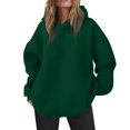 thumbnail image 2 of Womens Oversized Hoodies Fleece Hooded Sweatshirts Casual Comfy Tops Fall Fashion Outfits 2025 Cute Clothes with Pockets 01-Army Green L, 2 of 5