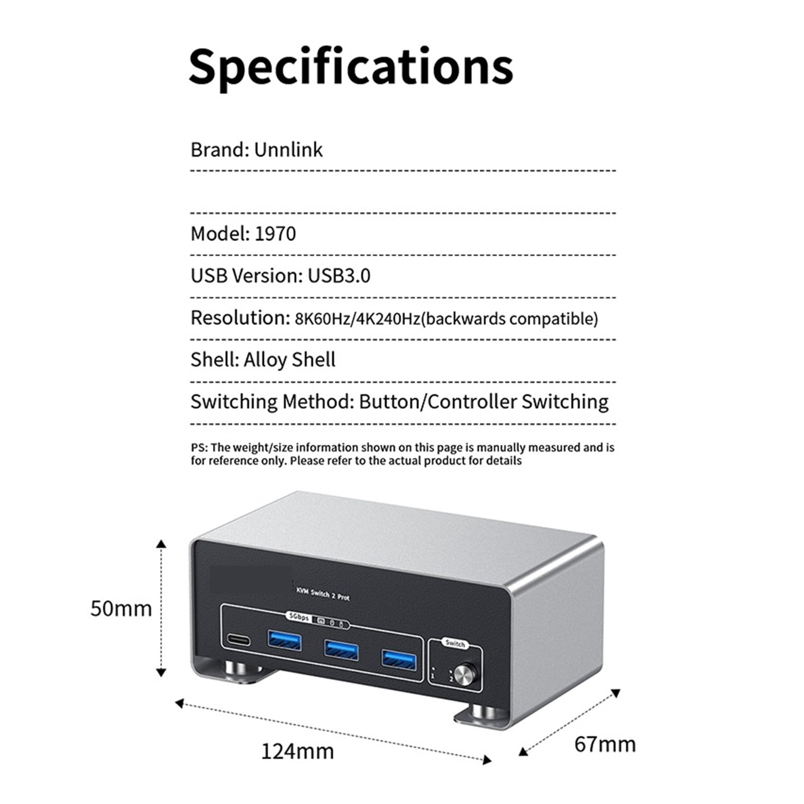 8K 60Hz KVM Switch Dual Monitor, DP & HD Video Port, USB 3.0 for 2 PC