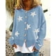 thumbnail image 4 of Suéter de otoño e invierno de Europa y Estados Unidos, cárdigan de punto para mujer, chaqueta de un solo pecho con estrella de cinco puntas, 4 of 6