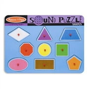 Melissa & Doug Shapes Sound Puzzle - Wooden Peg Puzzle With Sound Effects (9 pcs)