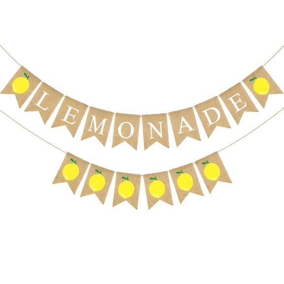 BESTSKY Burlap Lemonade Banner Lemonade Stand Decorations for Lemon Theme Party Decor