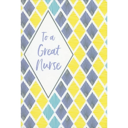 Pictura Repeated Yellow and Purple Diamond Patterns Nurse's Day Thank You Card