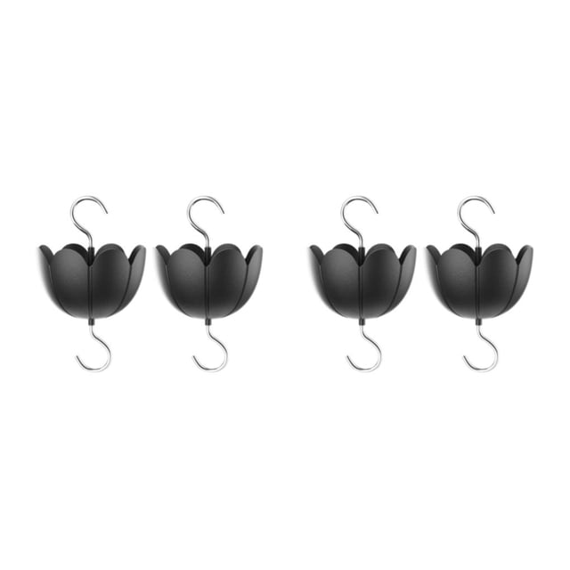 Methold 2 bolsas de fuerte capacidad de carga, anzuelo antihormigas, foso para suministros para mascotas y comederos para pájaros, accesorios negro 2Conjunto