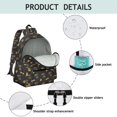 thumbnail image 4 of Dog Paw Print and Bone Black Backpack for School, Cute School Bag with Adjustable Shoulder Straps and Padded Back, 13.4"x11"x4.7", 4 of 5