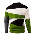 thumbnail image 3 of Wutalume Men's Trendy Round Neck Color-Blocked Sweater Pullover Base Layer, Stylish and Warm for Casual Outfits,Green L, 3 of 3