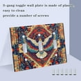 thumbnail image 3 of Yayeee Toggle Light Switch Wall Plate 2-Gang 4.56"x4.48" Decorative Outlet Cover, Beige Geometric Eagle, 3 of 7
