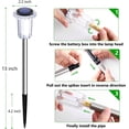 thumbnail image 5 of Solar Pathway Lights 10 Pack Outdoor Waterproof 6000K Cold White Yard Lighting LED Stainless Steel Stake for Garden Outside Landscape Lawn Driveway Walkway Path, 5 of 6