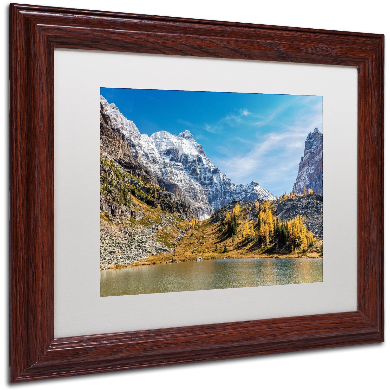 Trademark Fine Art 'Opabin Plateau Autumn' Canvas Art by Pierre Leclerc, White Matte, Wood Frame