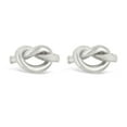 thumbnail image 2 of Italian 14k White Gold Bright Shine Dainty Pretzel Love Knot Stud Earrings, 2 of 6