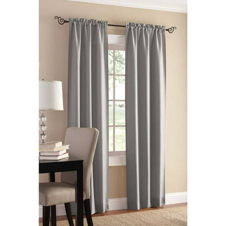 Mainstays Sailcloth Rod Pocket Curtain Panel, Set of (Best Curtain Color For Gray Walls)