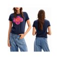 thumbnail image 3 of Yunliwuli Women’s Summer Loose T-Shirt Floral Print Short Sleeve Round Neck Casual Tops Streetwear, 3 of 9