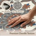 thumbnail image 6 of ODIKA 9'x12' Washable Area Rug Non-Shedding, Easy Care Beige Ornate Cream Interlocking Mirrored Traditional Entryway for Master Suite, California King, Under Bed, 6 of 7