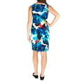 thumbnail image 2 of Mario Serrani Robe Droite pour Femmes Dames, Imprimé Bleu Blanc Noir, 6, 2 of 10