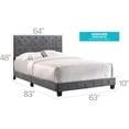 thumbnail image 2 of Glory Furniture Suffolk Velvet Upholstered Queen Bed in Gray, 2 of 7