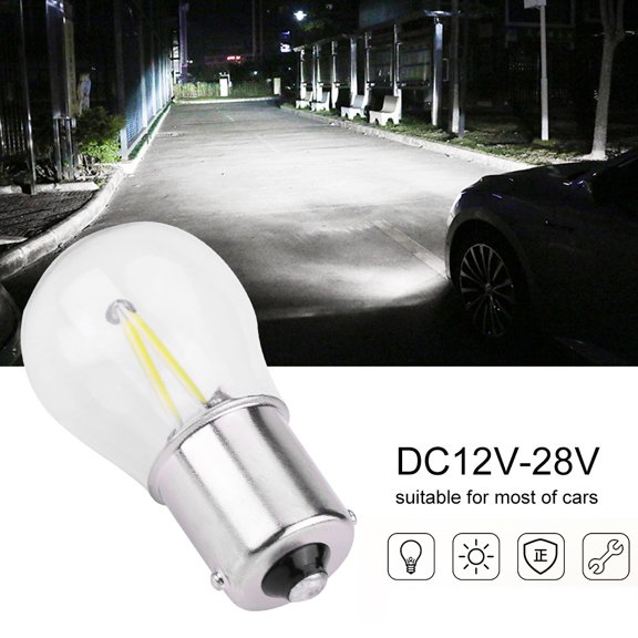 Luz De Freno, Par De 1156 Luces Estroboscópicas De Vidrio COB LED Señal Del Coche Luz De Marcha Atrás Bombilla De Freno Trasera Luz Blanca