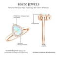 thumbnail image 5 of Rosec Jewels Natural Ethiopian Opal Pear Shaped Engagement Ring with Halo - 0.7 Carat - Opal Diamond Ring - AAA Quality, 14K Rose Gold, US 4.00, 5 of 7