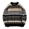 thumbnail image 2 of FDGIU Women's Chunky Knit Sweater Warm Pullover Crewneck Sweater 2025, Oversized Loose Striped Top, Casual Fall Fashion Cozy Tunic, 2 of 7