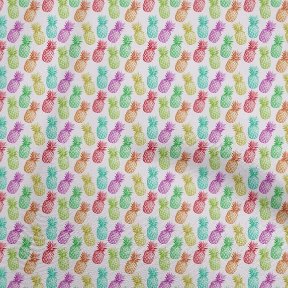 oneOone Cotton Cambric Light Pink Fabric Pineapple Diy Clothing Quilting Fabric Print Fabric By Yard 42 Inch Wide