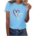 thumbnail image 2 of SOOMLON Womens Valentines Day Shirts Couple Valentines Gift Tunic Short Sleeve Crewneck Tops Funny Heart Graphic Tops Fashion Valentines Clothes 2025 Sky Blue 2XL, 2 of 6
