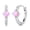 Pink, variant on 18K White Gold Plated Opal Huggie Hoop Earrings for Women,Hypoallergenic Oval Pink Opal and CZ Dainty Earrings,Anniversary Birthday Jewelry Gift for Her Mom Wife Girlfriend Daughter