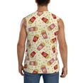 thumbnail image 4 of Lsque Cartoon Popcorn Print Men's Cotton Blend Sleeveless Muscle Shirts (S-3XL)- Moisture Wicking, Odor Protection, UPF 30+,Medium, 4 of 8