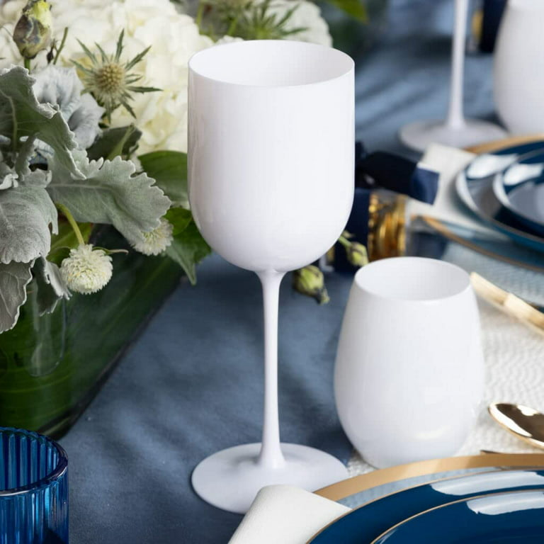 EcoQuality Disposable Plastic Wine Glass for 30 Guests
