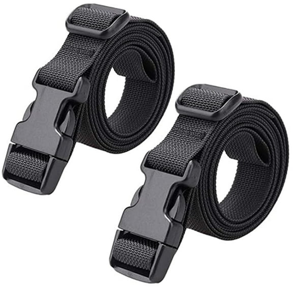 GOGHOST Utility Straps Luggage Strap with Quick Release Buckle Adjustable Nylon Straps for Suitcases, Sleeping Bag Compression, Tightening and Attachment (Black 3.3 feet Long (2-PCS))