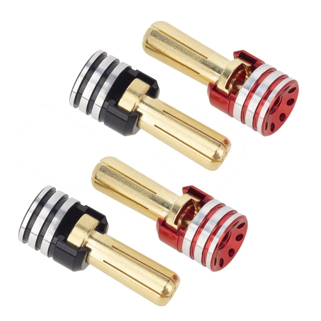 Mistaha 4-Pack Bullet Plug Banana Connector Set with Heat Sink for Battery Cooling - Enhanced Performance and Versatile Compatibility