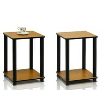 Furinno 99800R-DC/BK Turn-N-Tube End Table, Simplistic End Table, Dark Cherry/Black - Set Of 2