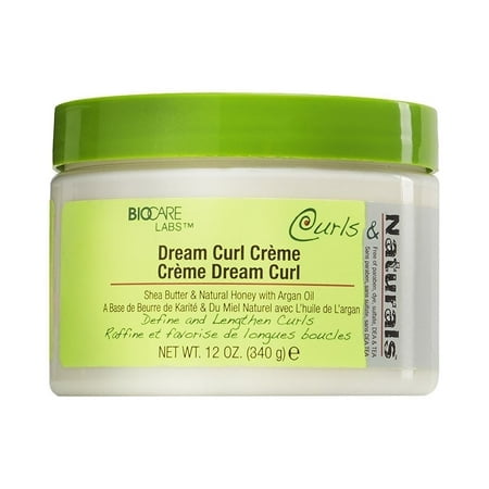 Curls & Naturals Dream Curl Cream with Shea Butter, Natural Honey, Castor Oil and Moroccan Argan Oil | Hydrating Cream that Defines and Lengthens Curls | 12 Oz