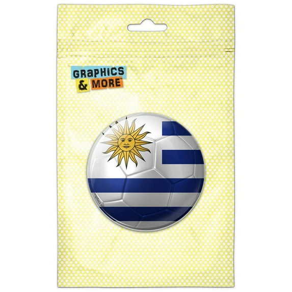 Uruguay Flag Soccer Ball Futbol Football Refrigerator Button Magnet