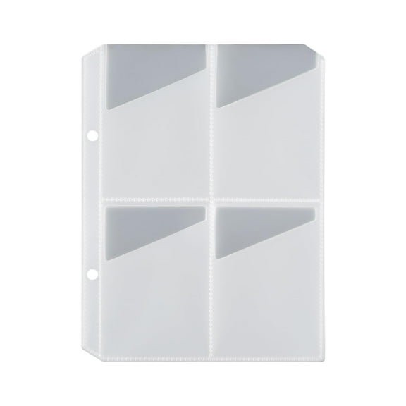 10 Pack 4 Pocket Sleeves for Yoto Card Case, 2 Holes Fit 2 Rings Card Case Card Holder Card Binder, Transparent, Yoto-Inner-10Pages
