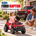 thumbnail image 2 of 12V Licensed Ford Bronco Raptor Powered Ride on Toy Cars, Kids Electric Car for Toddlers with Music, LED Lights, Horn, Ages 2+, Red, 2 of 10