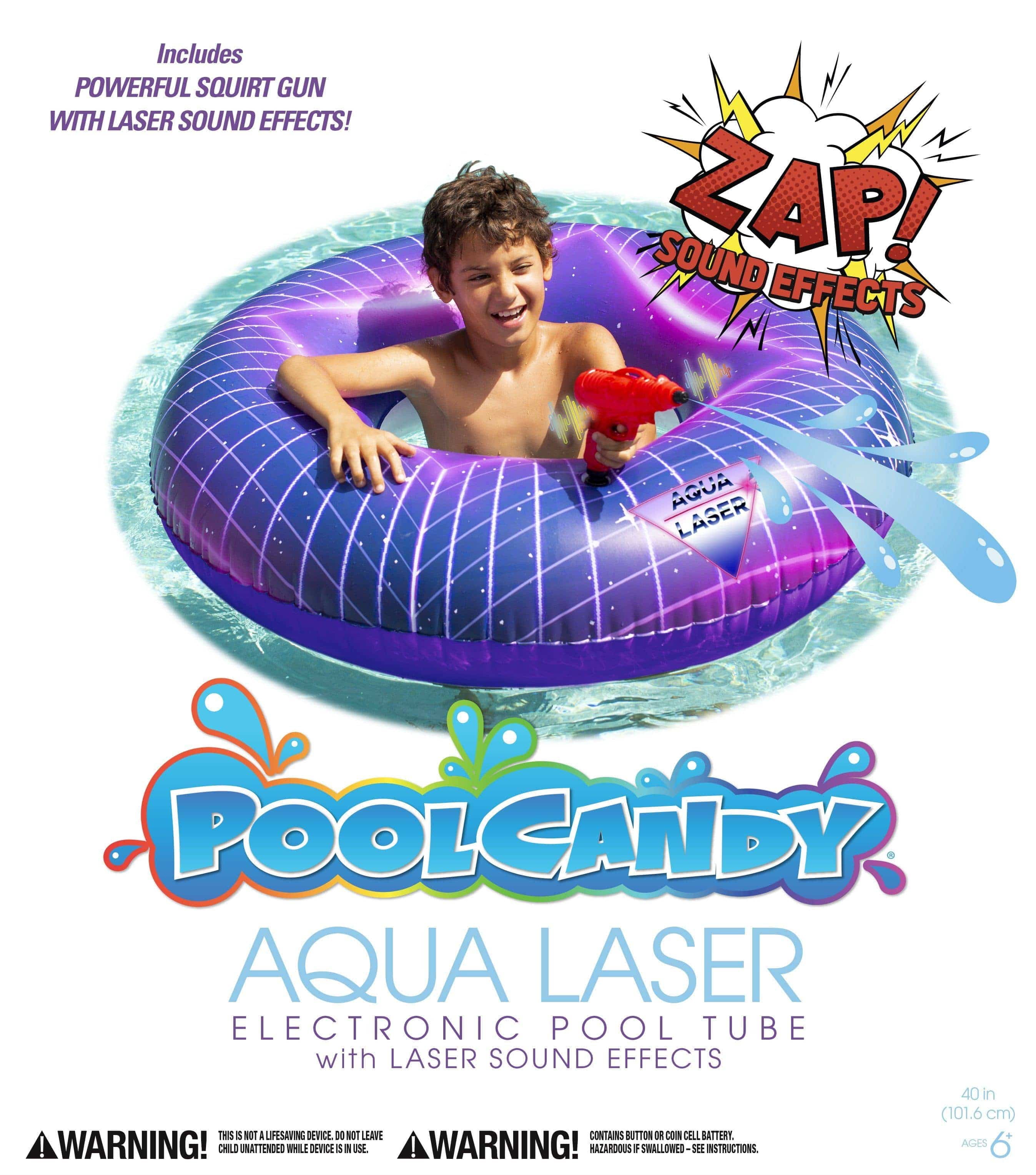 POOLCANDY AQUA LASER POOL TUBE WATER GUN & SOUND EFFECTS
