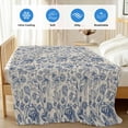thumbnail image 4 of Blue Flowers Cooling Blanket,Lightweight Breathable Summer Throw Blanket with Double Sided Cold Effect,Retro Rustic Botanical Floral Leaves Vines Picnic Blankets Bed Sheet for Hot Sleepers 40"x60", 4 of 8