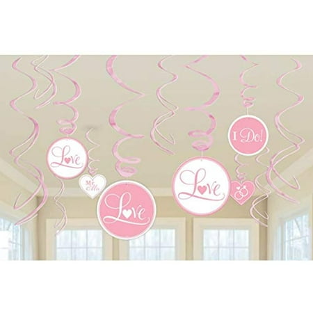 Value Pack Foil Swirl Decorations - New Pink | Wedding And Engagement Party
