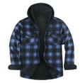 thumbnail image 4 of Mgmyaa Men's Hooded Velvet Shirt Jacket Fleece Lined Insulated Plaid Button Up Long Sleeve Winter Top, 4 of 5