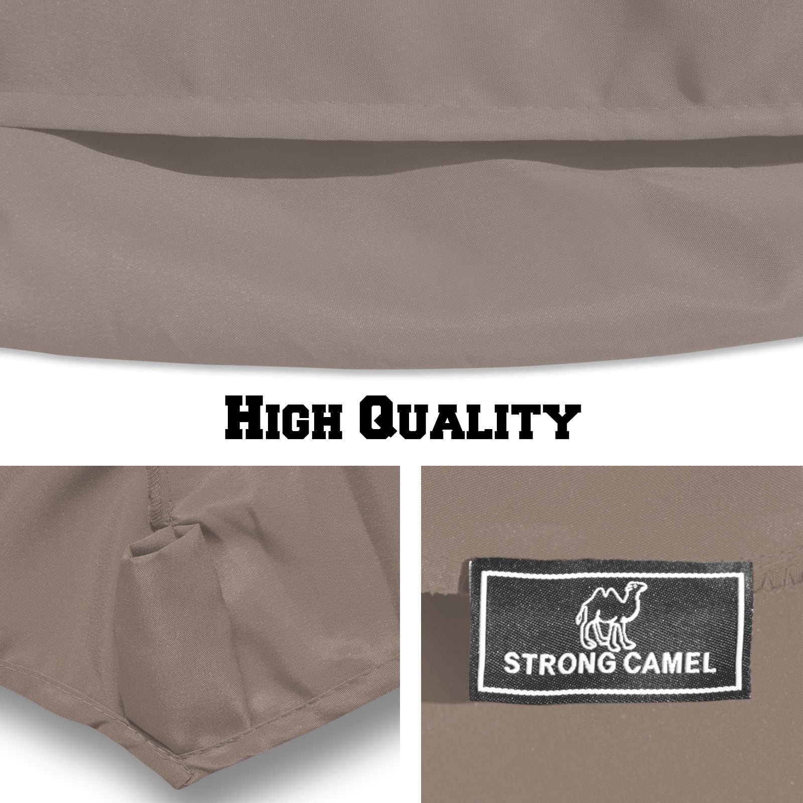 Sunrise Umbrella 8 Rib Taupe Patio Umbrella Canopy, UV Protective and Polyester